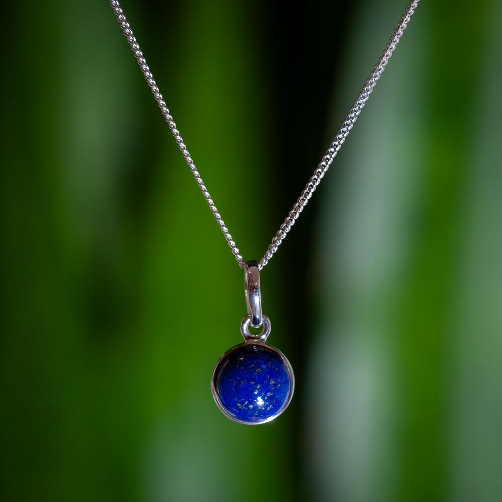 Lapis Lazuli Necklace - 925 Sterling Silver - Genuine Gemstone - Nickel Free 