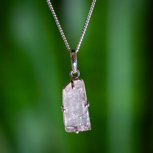 Rose Quartz Necklace - 925 Sterling Silver - Genuine Gemstone - Nickel Free