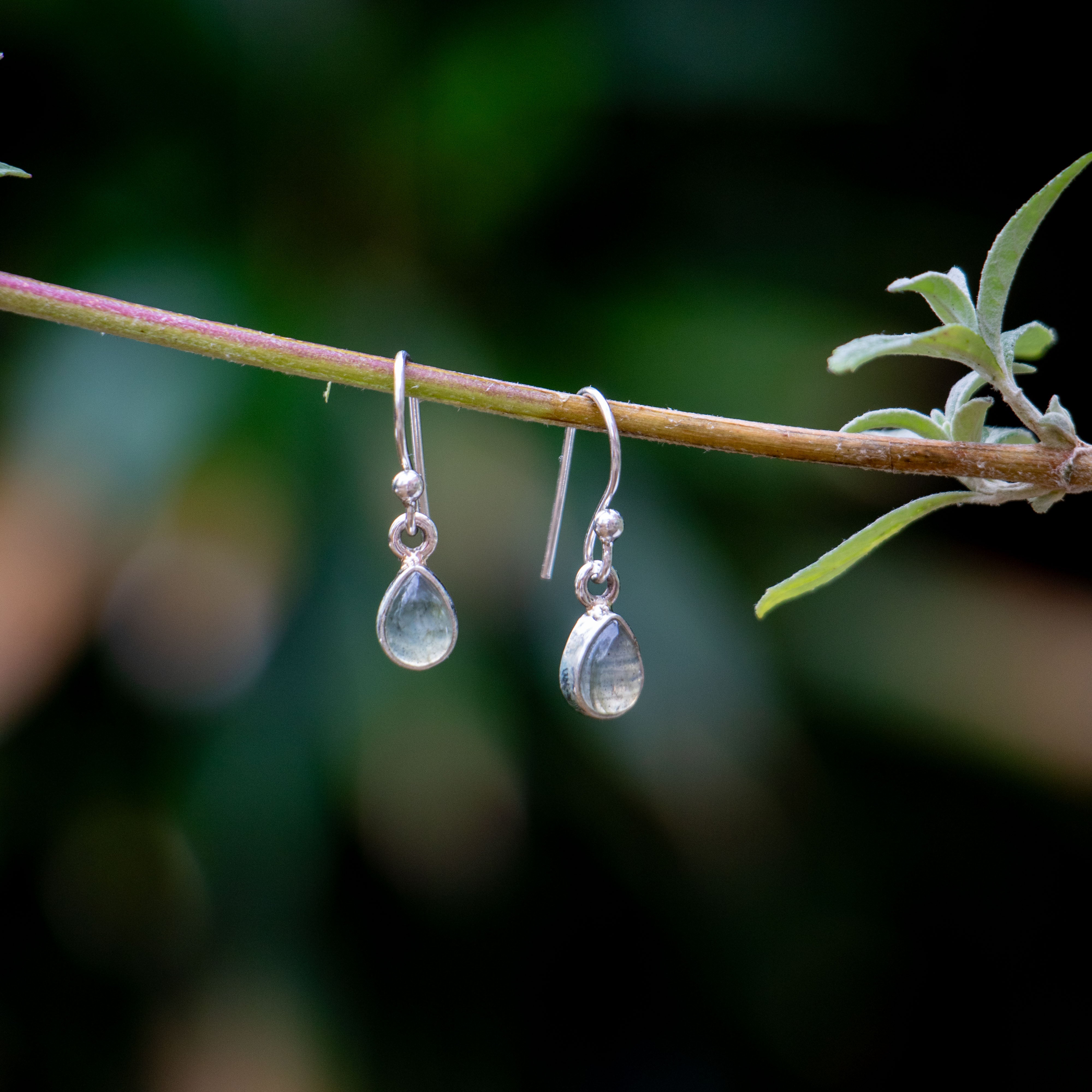 Labradorite Earrings - 925 Sterling Silver - Genuine Gemstone - Nickel Free