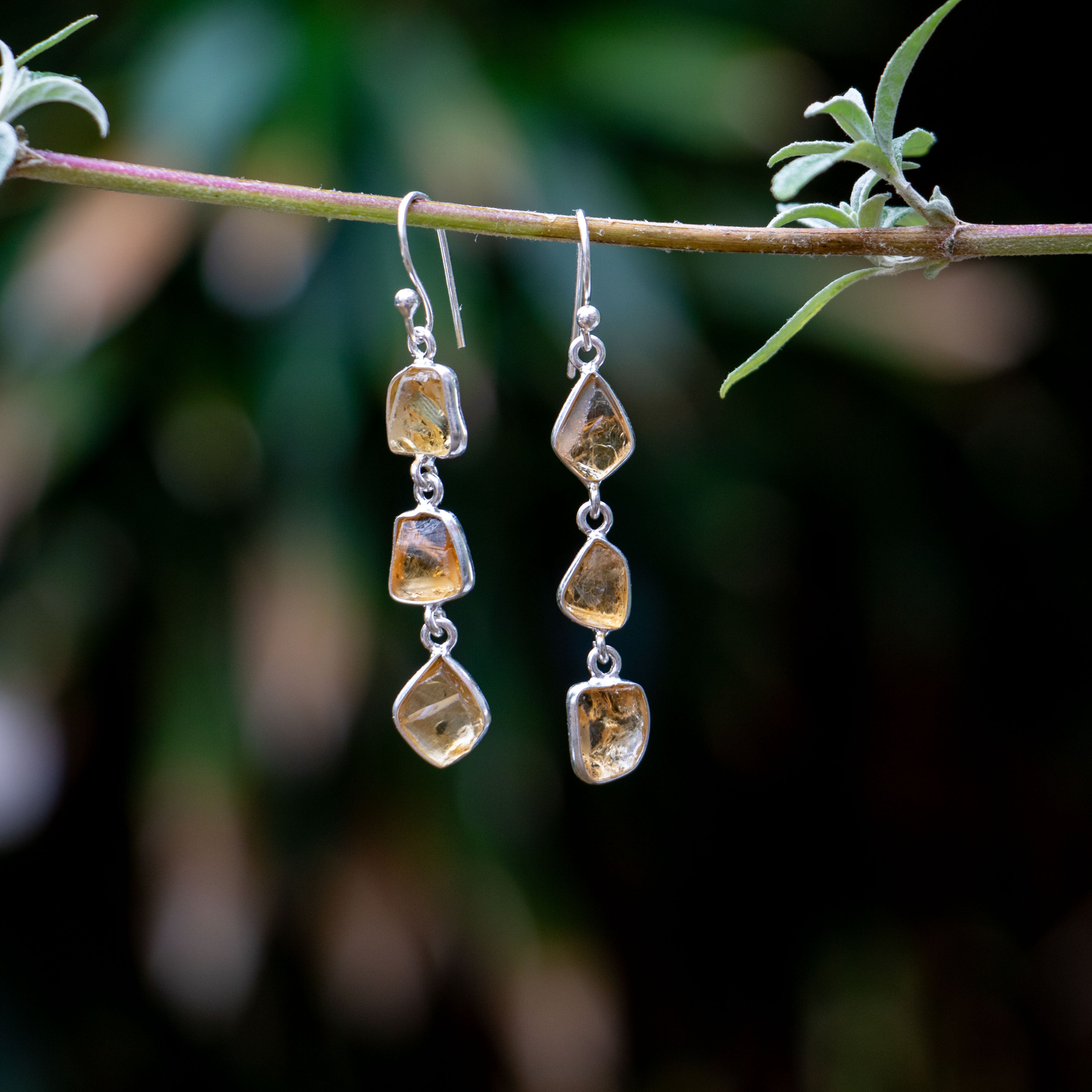 Citrine Earrings - 925 Sterling Silver - Genuine Gemstone - Nickel Free