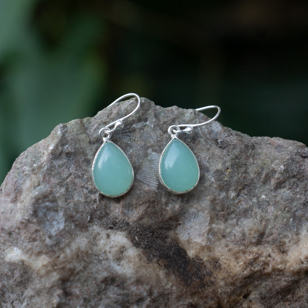 Chalcedony Earrings - 925 Sterling Silver - Genuine Gemstone - Nickel Free